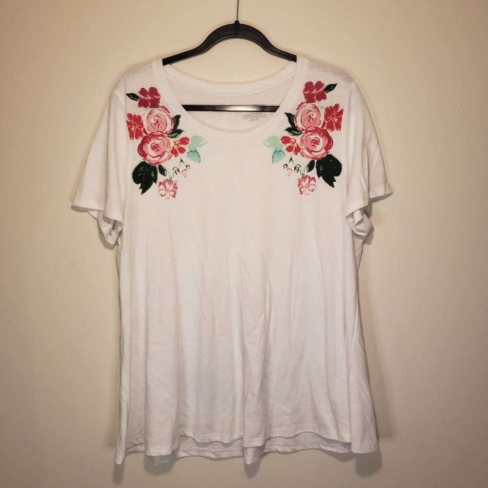 Lane Bryant Floral V neck t shirt